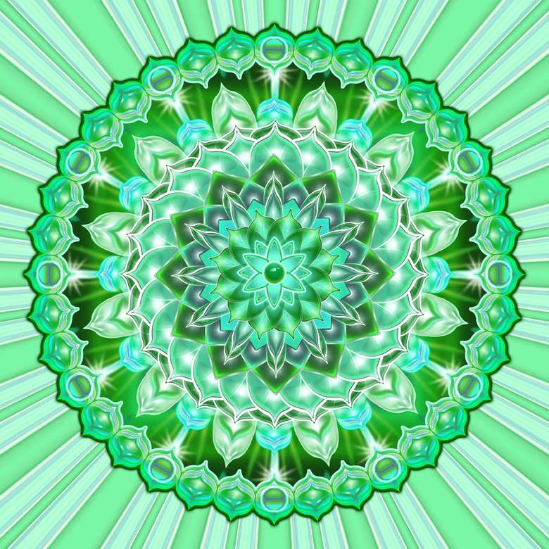 Mandala grüne Farbtöne Puzzlespiel online