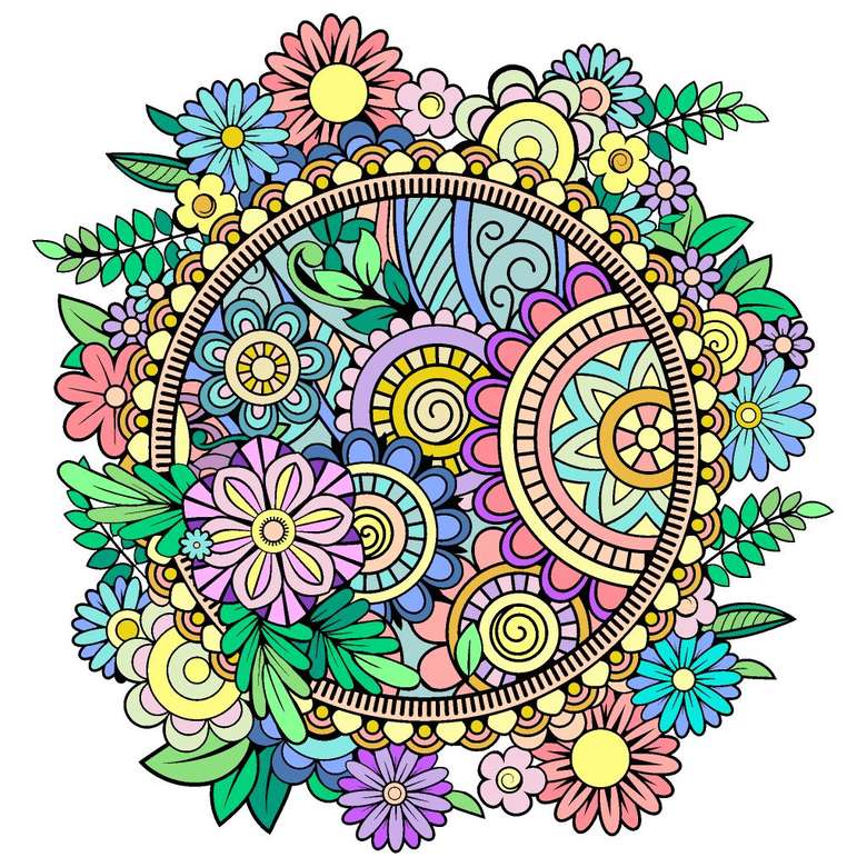 Mandala kleurrijk in vele kleuren online puzzel