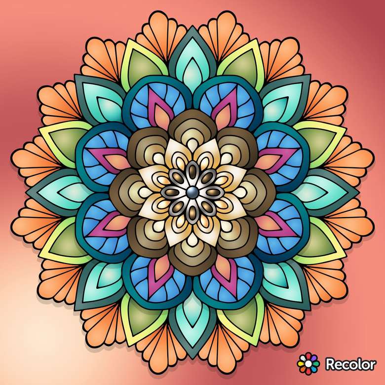 Mandala bunt in vielen Farben Puzzlespiel online