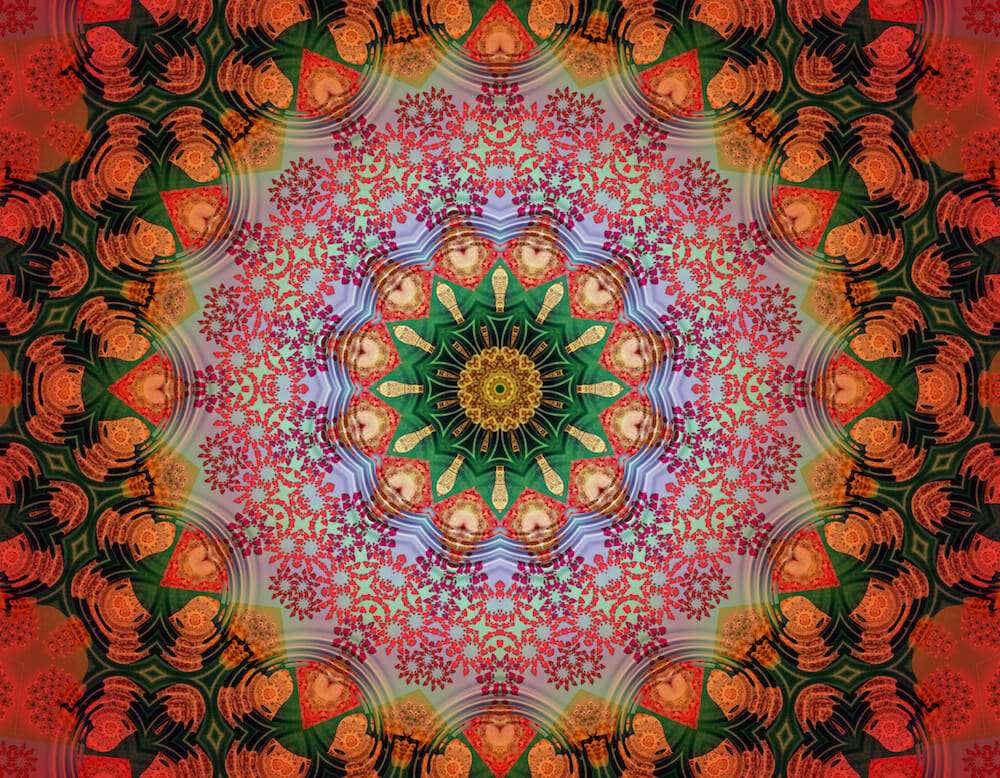 Mandala mångfärgade olika färger Pussel online