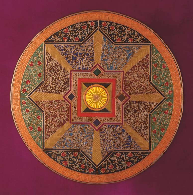 Mandala în diferite culori jigsaw puzzle online