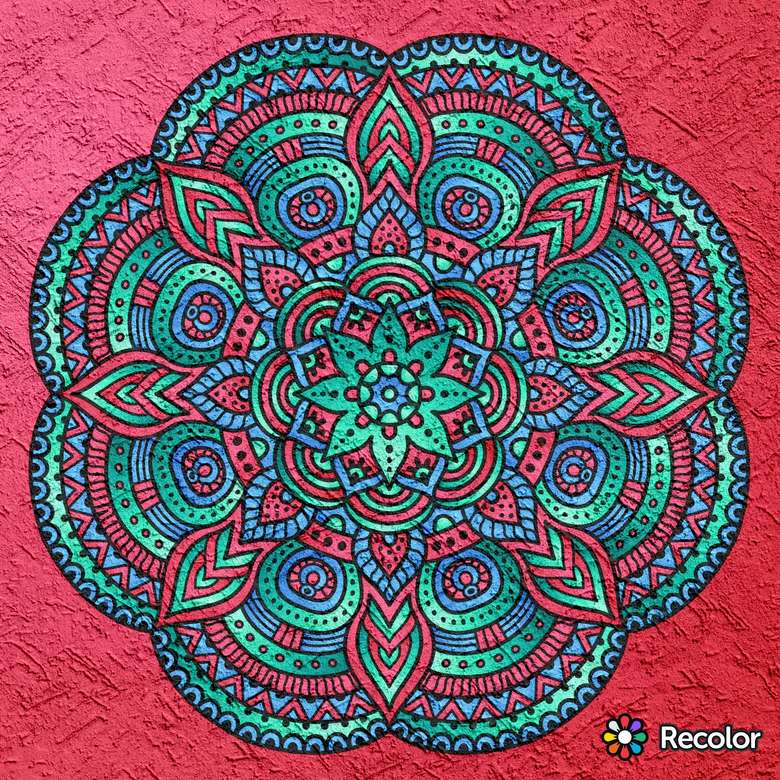 Mandala in verschillende kleuren legpuzzel online
