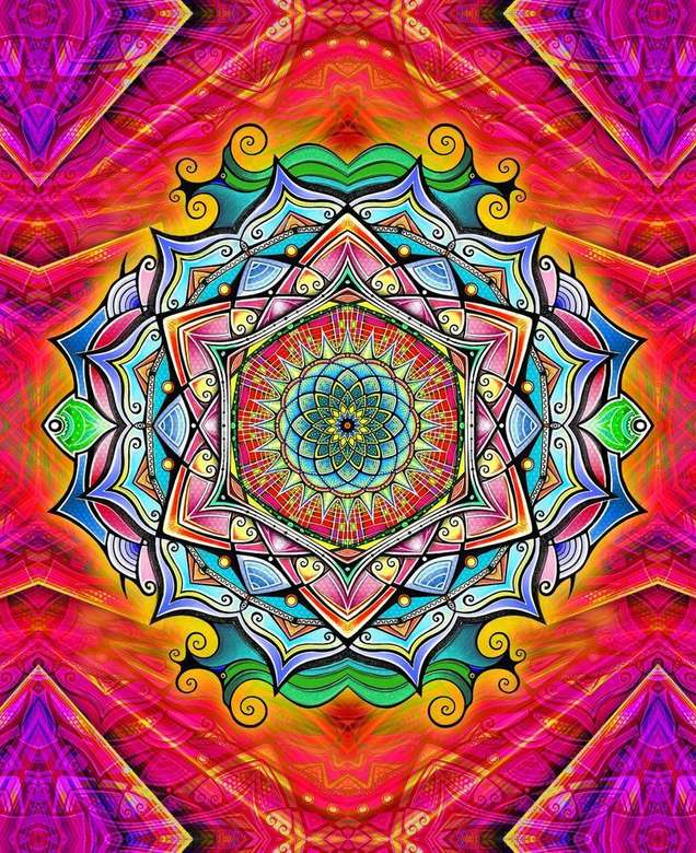 Mandala de différentes couleurs puzzle en ligne