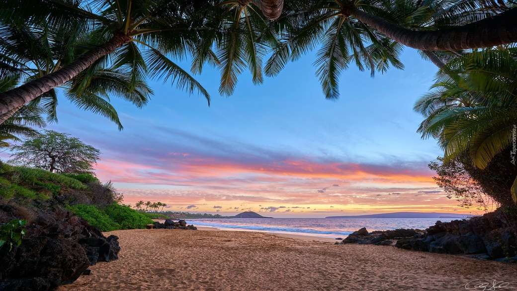 Strand på ön Maui. Pussel online