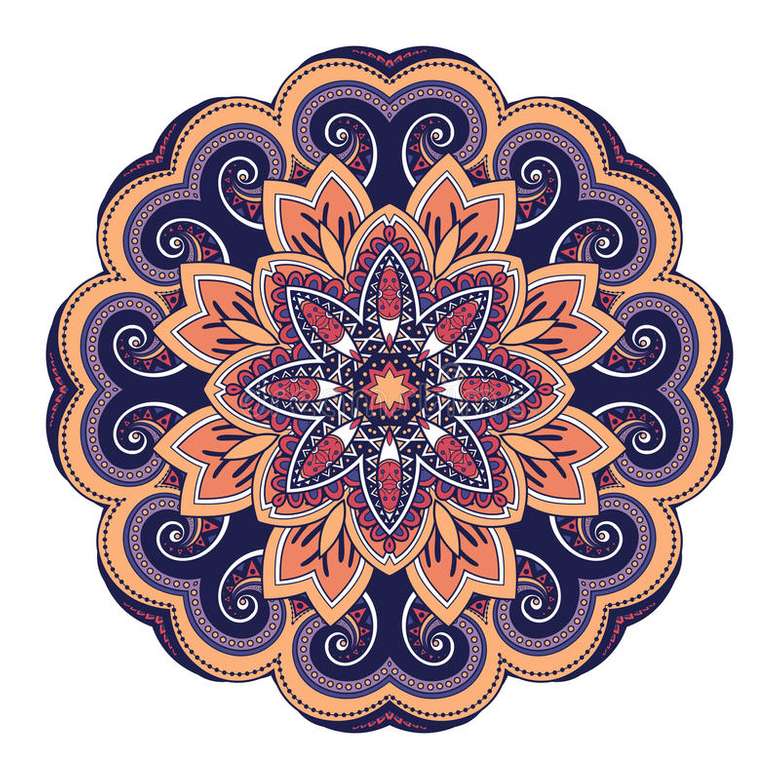 Mandala sokszínű, különböző színekben online puzzle