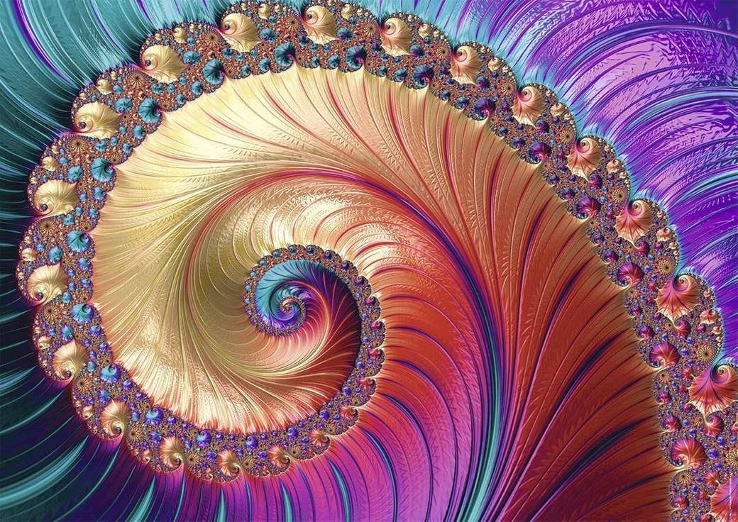 Art fractal plusieurs couleurs puzzle en ligne