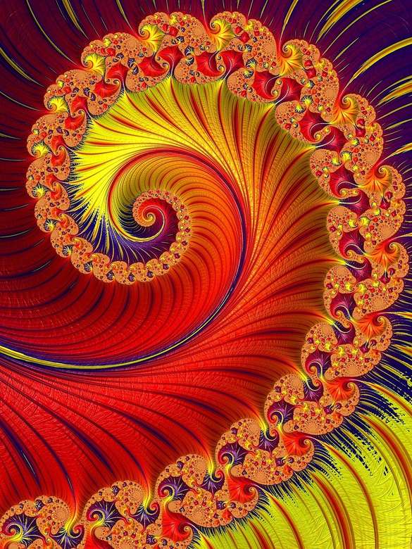Arte fractal em cores múltiplas quebra-cabeças online