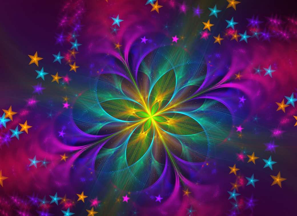 Hvězdná obloha barevné světelné umění online puzzle