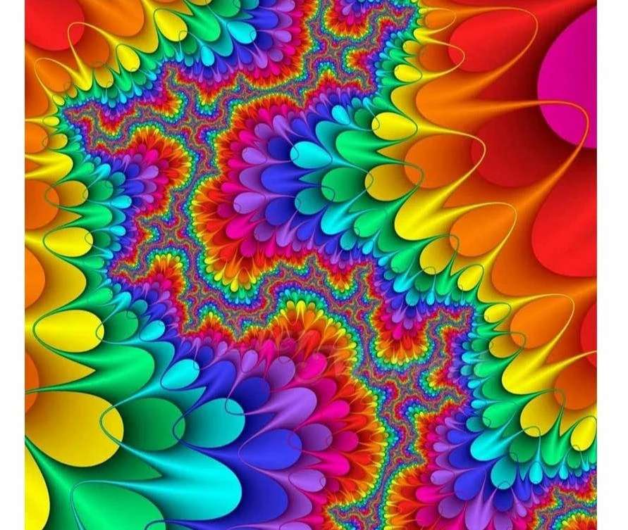 Цветна игра на цветове. Фрактално изкуство онлайн пъзел