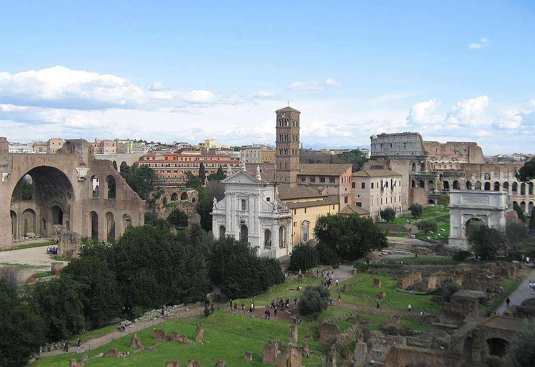 Sitios antiguos de Roma en la ciudad. rompecabezas en línea