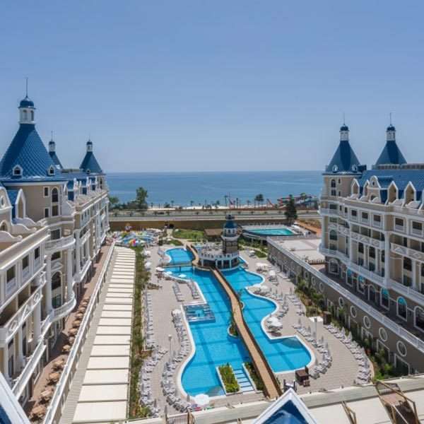 Hotel with pool in turkey jigsaw puzzle online