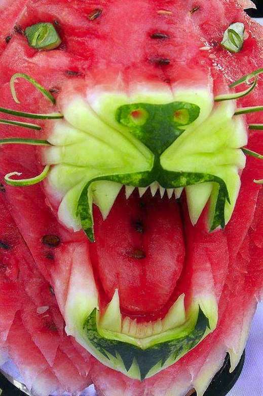 vattenmelon snidning konst pussel på nätet