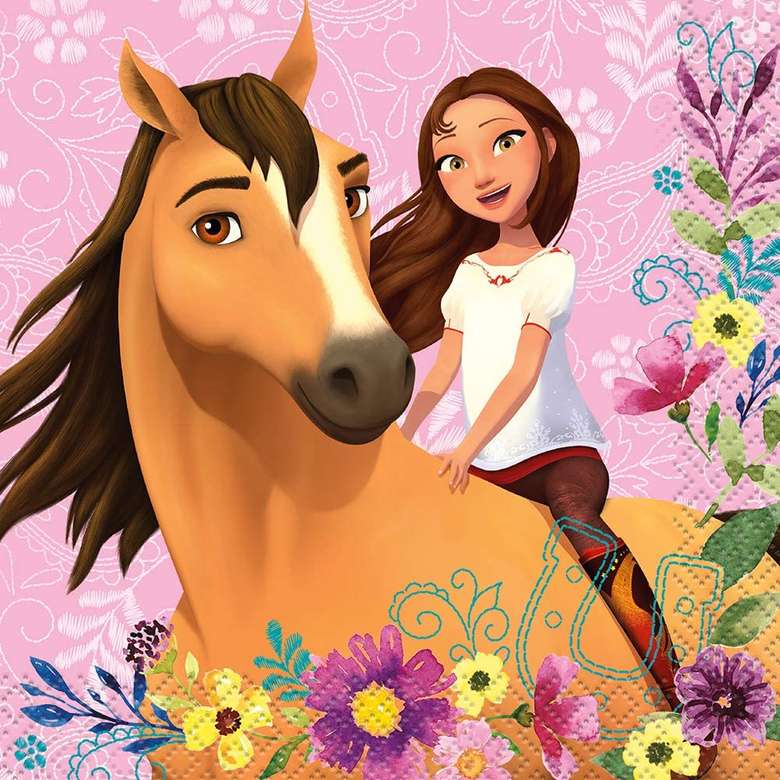 Spirit and Lucky with flowers puzzle online
