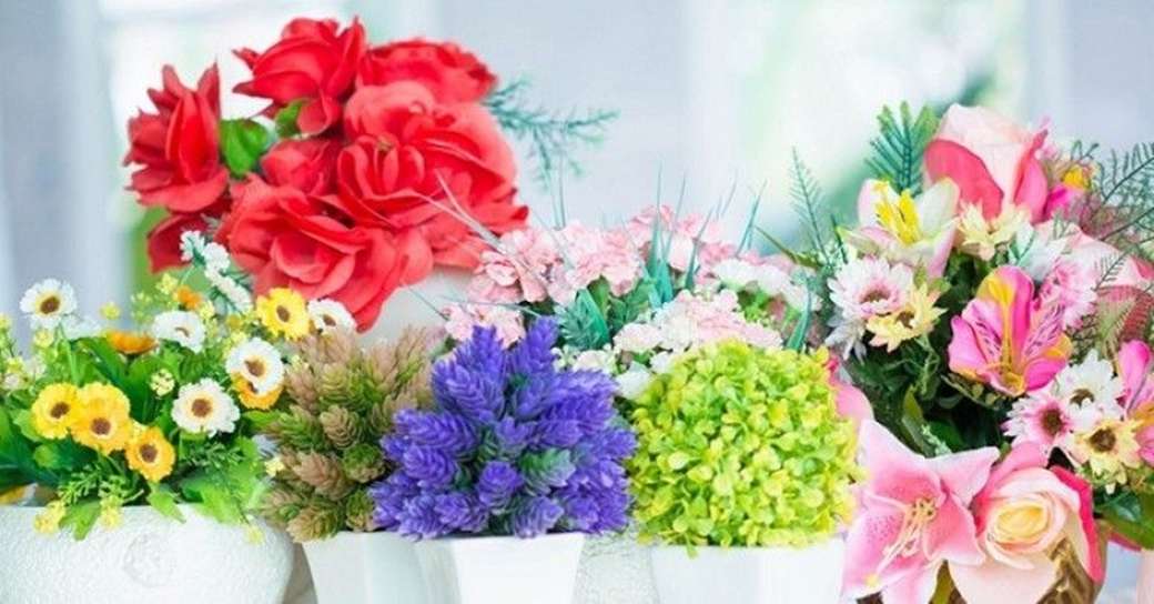 изкуствени цветя онлайн пъзел
