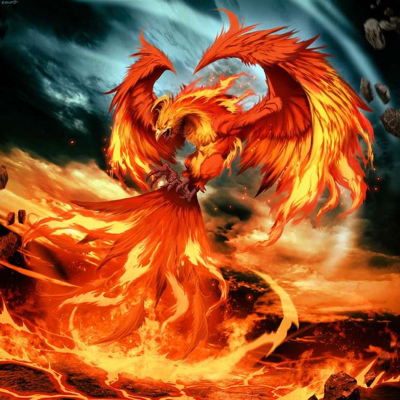 Pasărea Phoenix de fermecat puzzle online