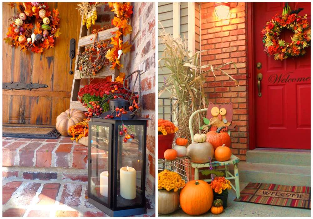 есенни декорации с тикви и цветя онлайн пъзел