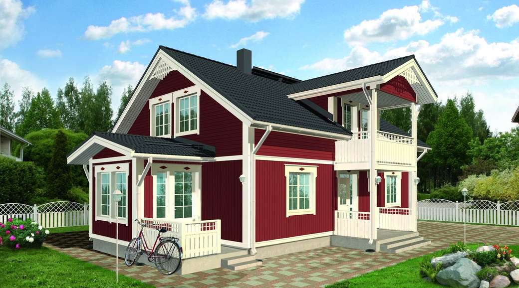 Къща в скандинавски стил онлайн пъзел
