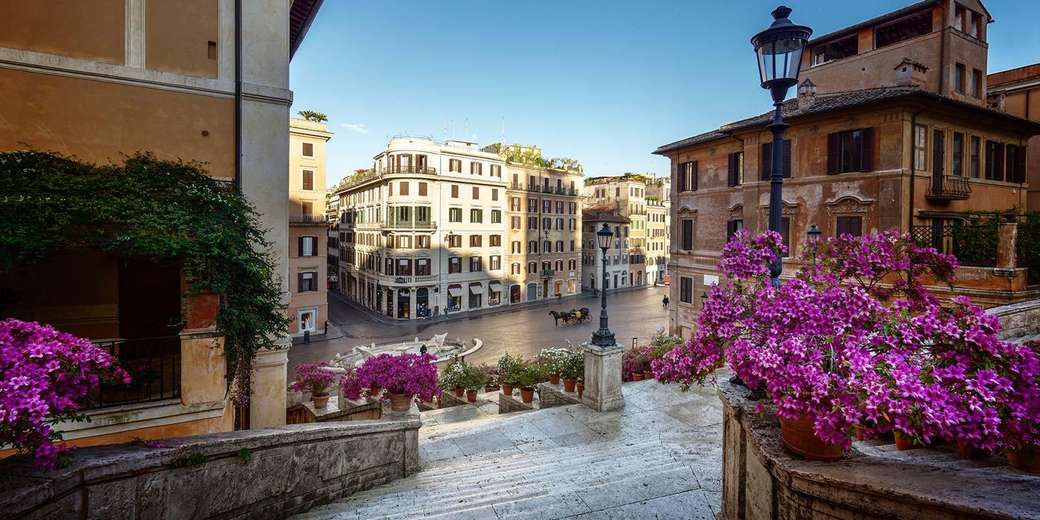 Ισπανικά σκαλοπάτια στη θέα της Ρώμης από ψηλά online παζλ