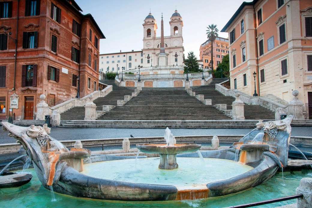 Brunnen auf der Piazza di Spagna in Rom Online-Puzzle