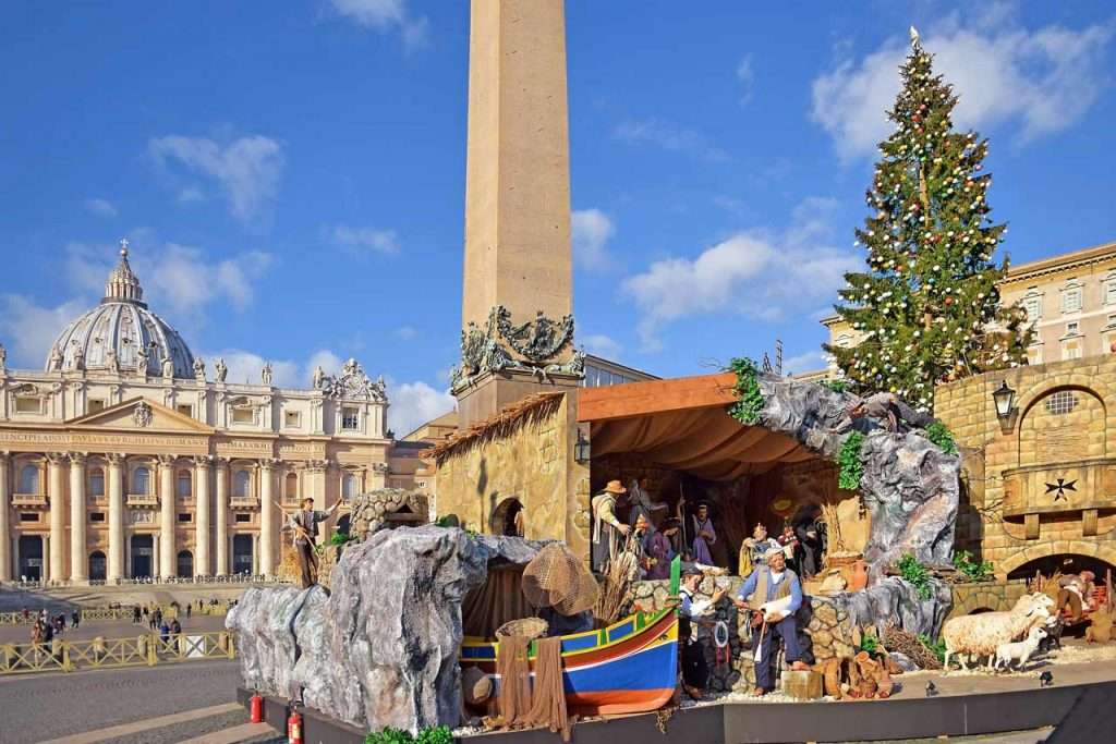 Kerststal op het Sint-Pietersplein in Rome online puzzel