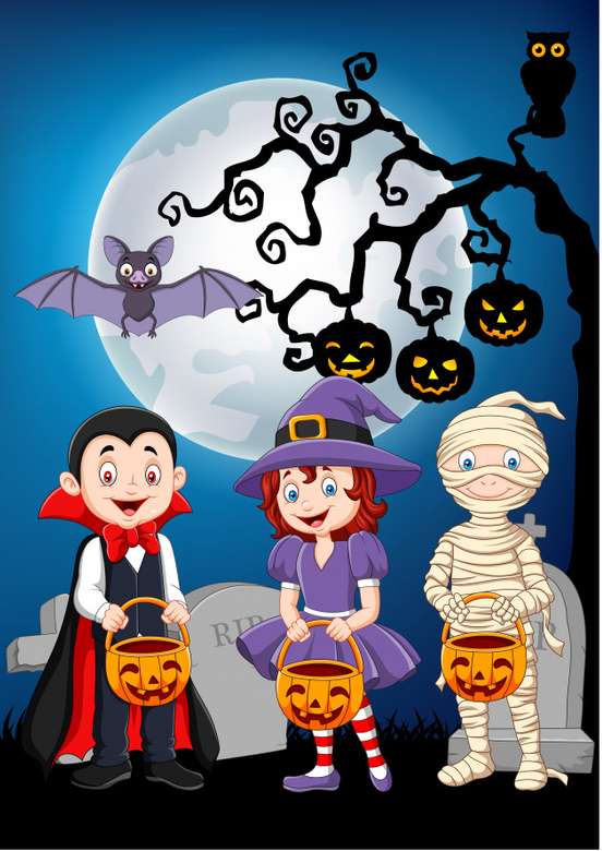 Truc sau trăsătură de Halloween jigsaw puzzle online