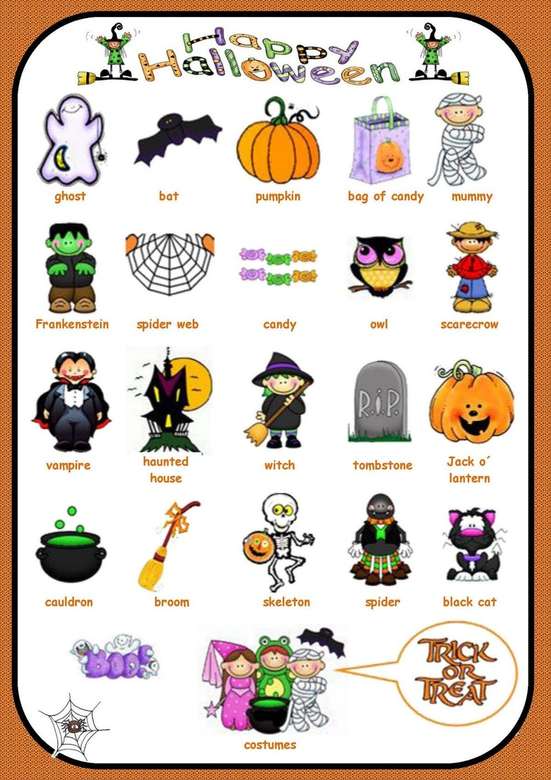 Halloween-ordförråd Pussel online