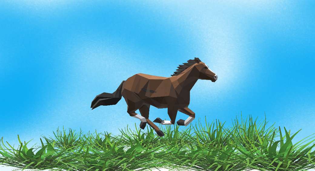 um cavalo que galopa e atravessa o campo !!!!!!!!! puzzle online