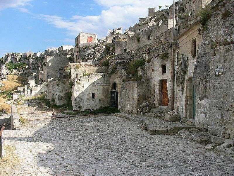 Matera troglodyte bostäder Basilicata region Italien pussel på nätet