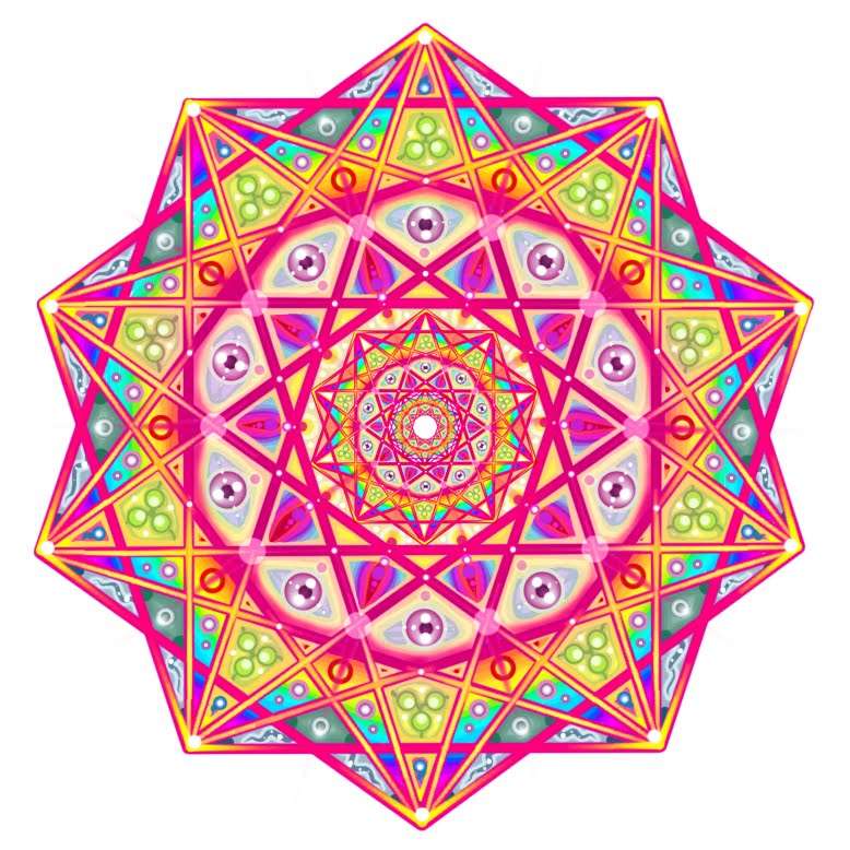 Mandala colorida em todas as cores quebra-cabeças online
