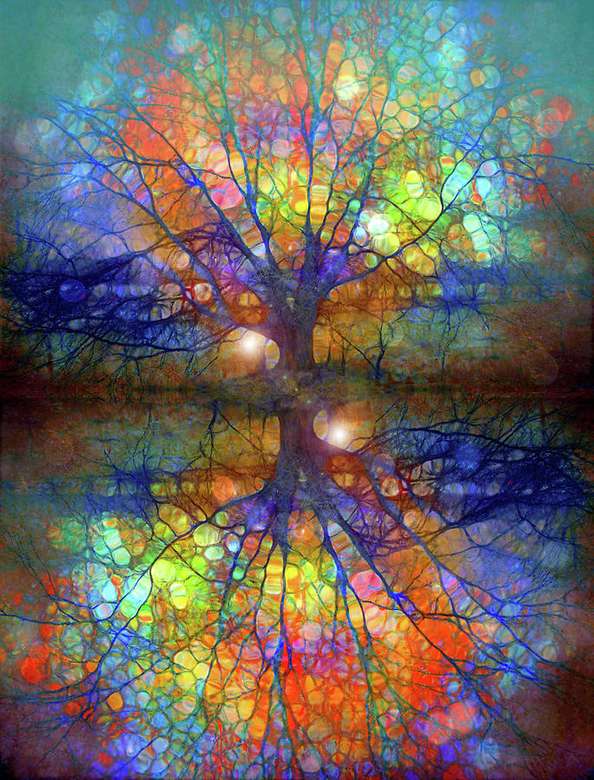 Copaci filigranati colorati jigsaw puzzle online