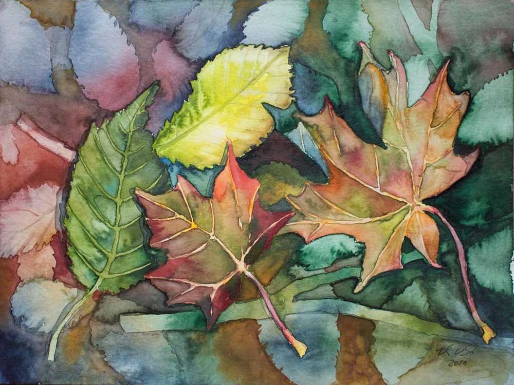 Pintar hojas de otoño rompecabezas en línea