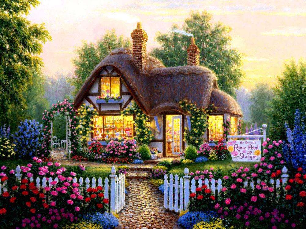 Casa cu flori jigsaw puzzle online