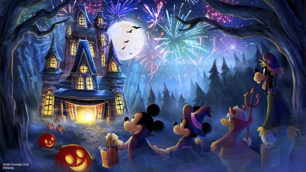 Mickey a přátelé Halloween online puzzle