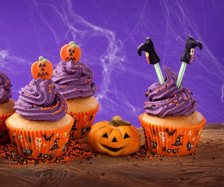 Muffins för Halloween pussel på nätet