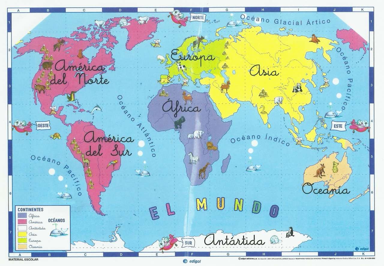 Mapa světa skládačky online