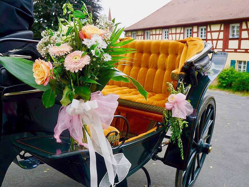 Dekorerad bröllopsvagn Pussel online