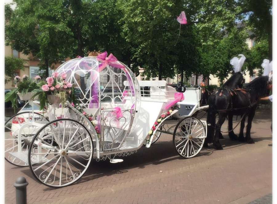 Carro de boda decorado rompecabezas en línea