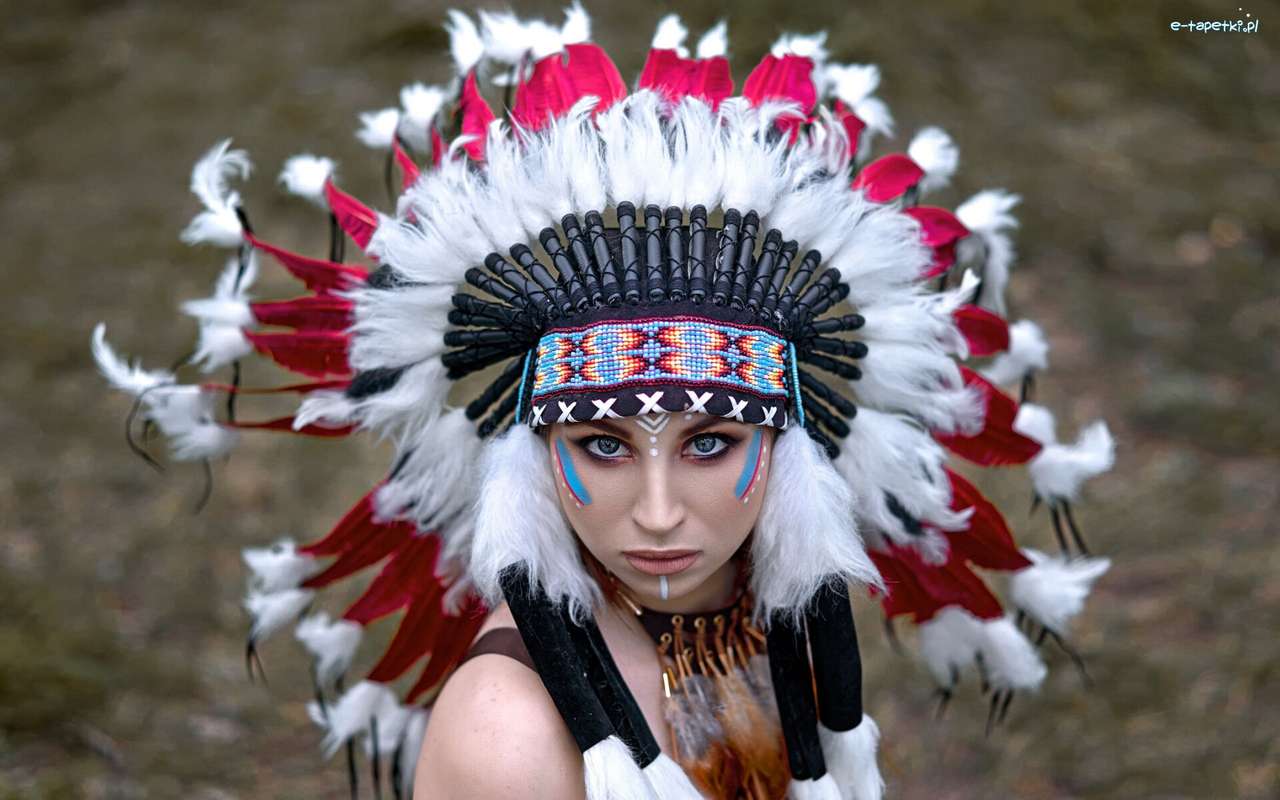 the girl in the Indian headdress jigsaw puzzle online