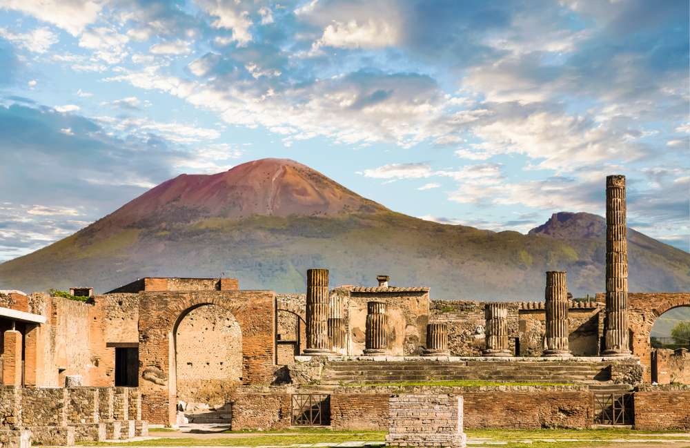 Pompeii en Vesuvius in Campanië, Italië online puzzel