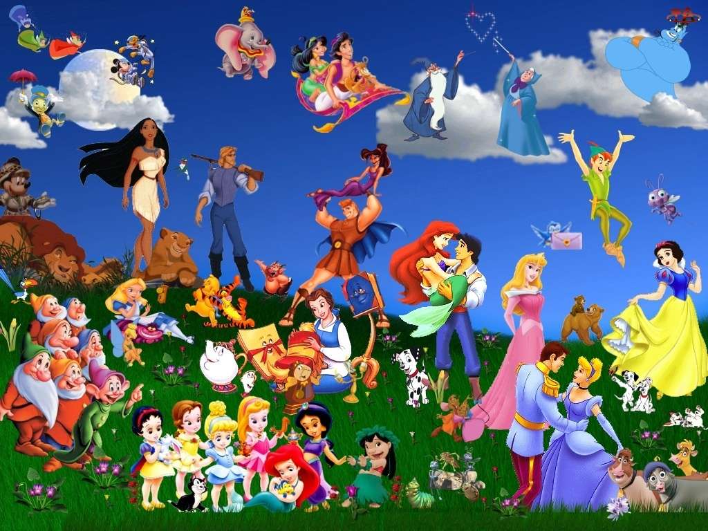 Disney- personajes de diferentes cuentos de hadas - Puzzle Factory