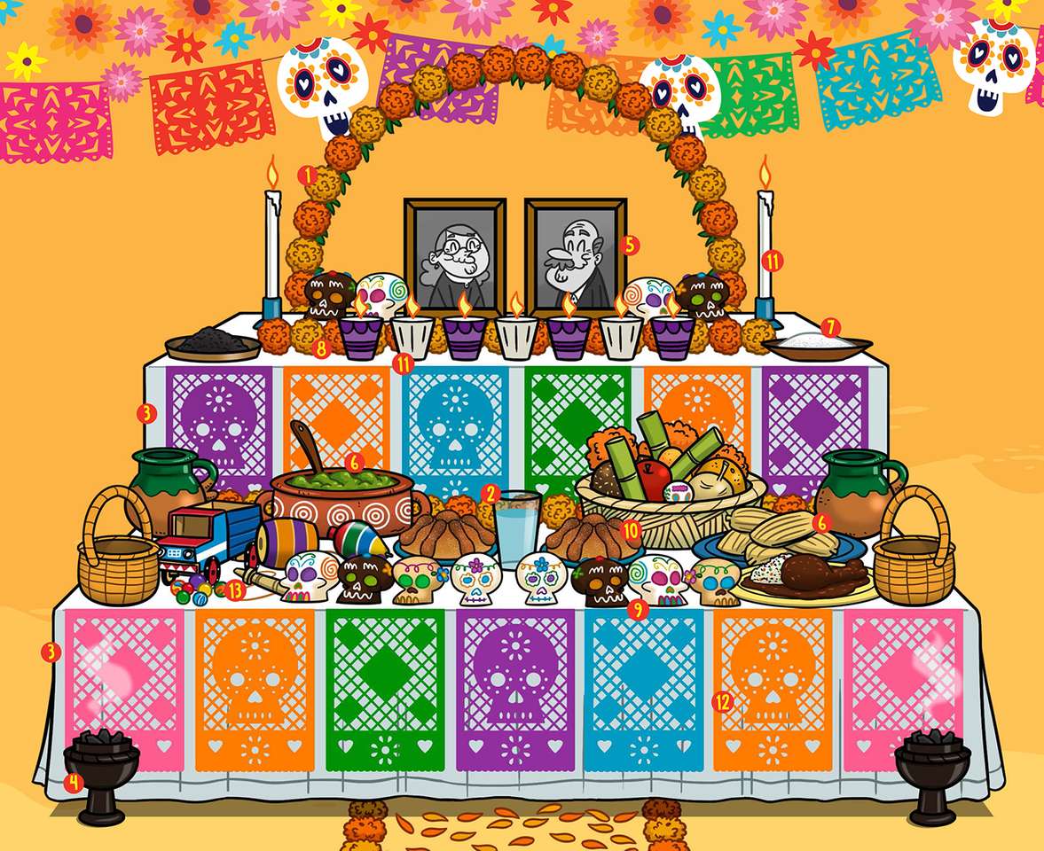 Altar de dia de muertos rompecabezas en línea