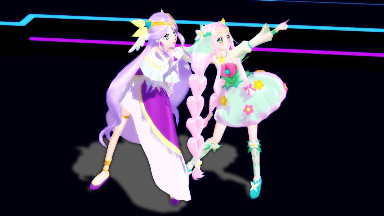 魔法少女3D紫魔法緑妖精かわいい オンラインパズル