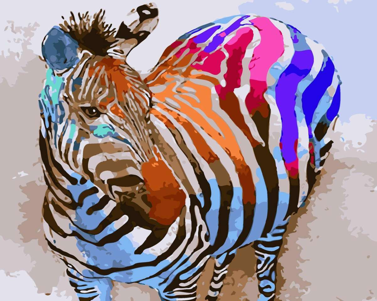 Zebra curcubeu jigsaw puzzle online