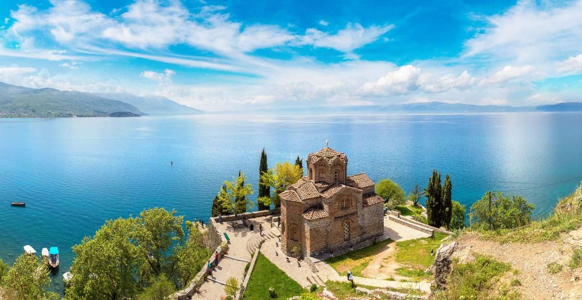 македония- море, замък онлайн пъзел