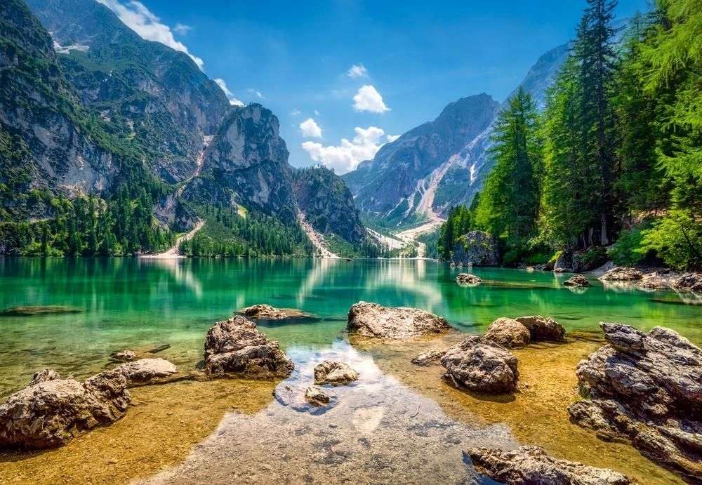 озеро в горах пазл онлайн