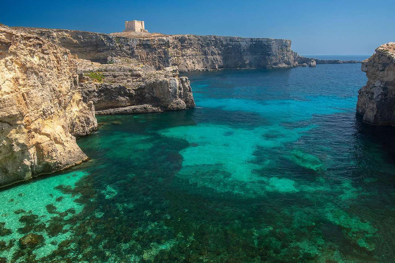 Paisagem costeira falésias Malta puzzle online