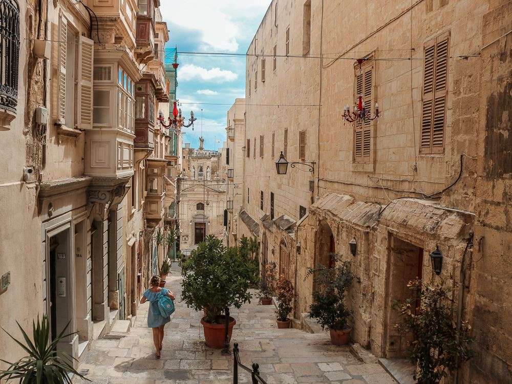 Valetta gränd på Malta pussel på nätet