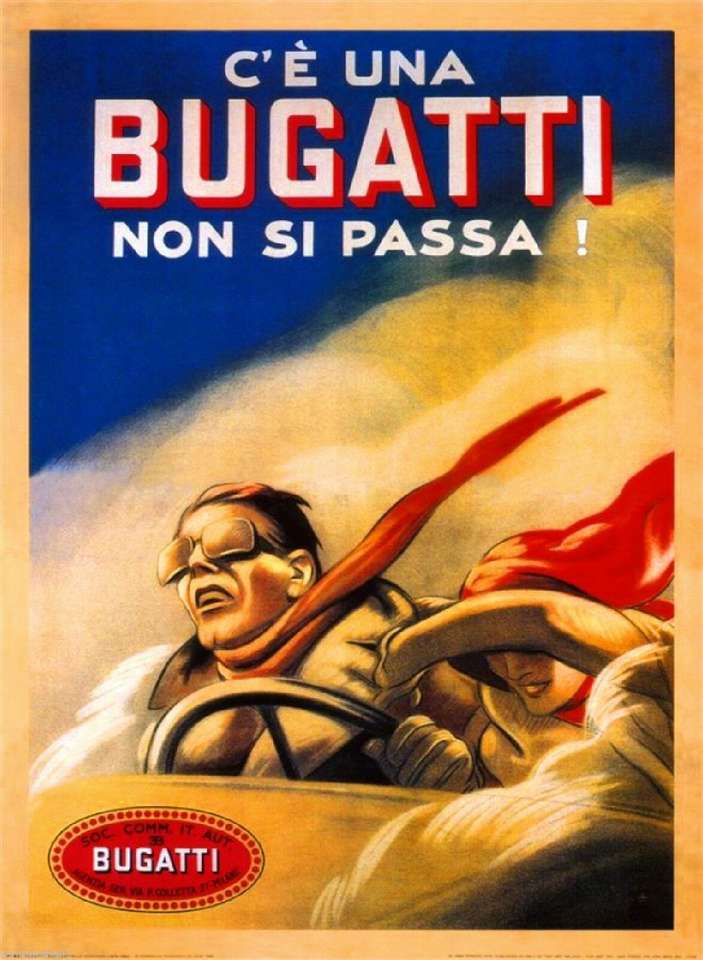 Bugatti auto-poster online puzzel