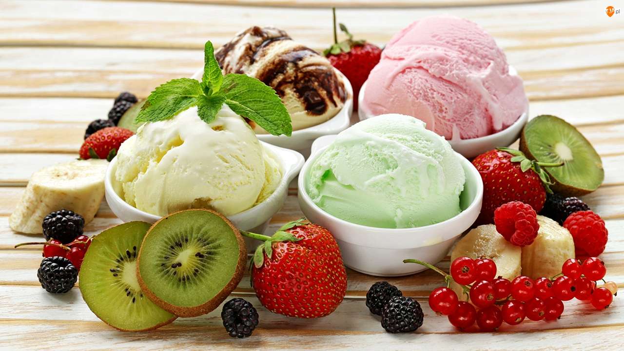 ovocná zmrzlina skládačky online