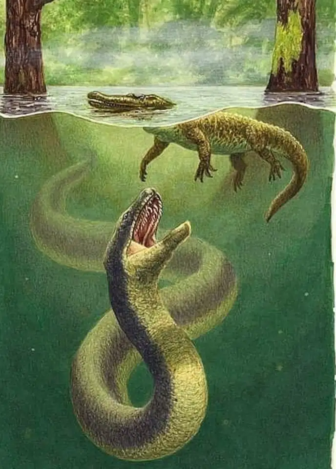 Змеи древности. ТИТАНОБОА змея. Титана бо. Доисторическая змея ТИТАНОБОА. Палеоцен ТИТАНОБОА.